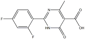 2-(2,4-difluorophenyl)-4-methyl-6-oxo-1,6-dihydropyrimidine-5-carboxylic acid Struktur