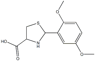 2-(2,5-dimethoxyphenyl)-1,3-thiazolidine-4-carboxylic acid Struktur