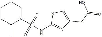 2-(2-{[(2-methylpiperidine-1-)sulfonyl]amino}-1,3-thiazol-4-yl)acetic acid Struktur