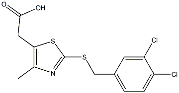 2-(2-{[(3,4-dichlorophenyl)methyl]sulfanyl}-4-methyl-1,3-thiazol-5-yl)acetic acid Struktur