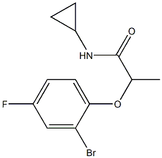 2-(2-bromo-4-fluorophenoxy)-N-cyclopropylpropanamide Struktur