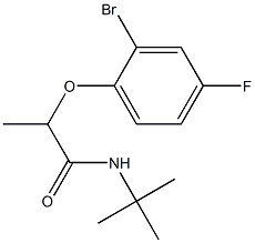 2-(2-bromo-4-fluorophenoxy)-N-tert-butylpropanamide Struktur