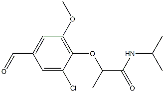 2-(2-chloro-4-formyl-6-methoxyphenoxy)-N-(propan-2-yl)propanamide Struktur