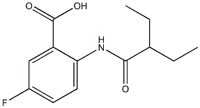 2-(2-ethylbutanamido)-5-fluorobenzoic acid Struktur