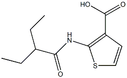 2-(2-ethylbutanamido)thiophene-3-carboxylic acid Struktur