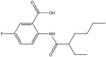 2-(2-ethylhexanamido)-5-fluorobenzoic acid Struktur