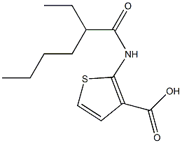 2-(2-ethylhexanamido)thiophene-3-carboxylic acid Struktur