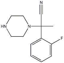 2-(2-fluorophenyl)-2-(piperazin-1-yl)propanenitrile Struktur