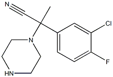 2-(3-chloro-4-fluorophenyl)-2-(piperazin-1-yl)propanenitrile Struktur