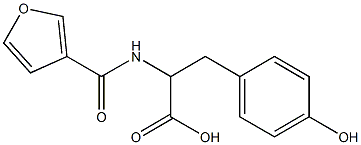 2-(3-furoylamino)-3-(4-hydroxyphenyl)propanoic acid Struktur