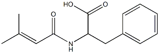 2-(3-methylbut-2-enamido)-3-phenylpropanoic acid Struktur