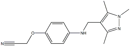 2-(4-{[(1,3,5-trimethyl-1H-pyrazol-4-yl)methyl]amino}phenoxy)acetonitrile Struktur