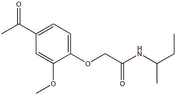 2-(4-acetyl-2-methoxyphenoxy)-N-(sec-butyl)acetamide Struktur