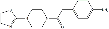 2-(4-aminophenyl)-1-[4-(1,3-thiazol-2-yl)piperazin-1-yl]ethan-1-one Struktur