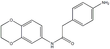 2-(4-aminophenyl)-N-2,3-dihydro-1,4-benzodioxin-6-ylacetamide Struktur