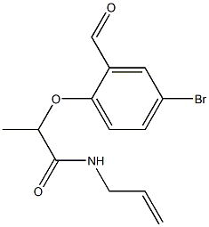 2-(4-bromo-2-formylphenoxy)-N-(prop-2-en-1-yl)propanamide Struktur