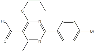 2-(4-bromophenyl)-4-methyl-6-(propylthio)pyrimidine-5-carboxylic acid Struktur