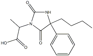 2-(4-butyl-2,5-dioxo-4-phenylimidazolidin-1-yl)propanoic acid Struktur