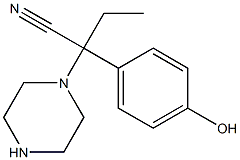 2-(4-hydroxyphenyl)-2-(piperazin-1-yl)butanenitrile Struktur