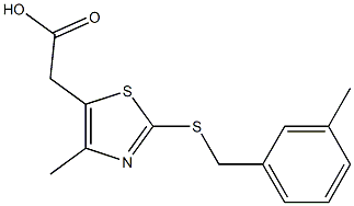 2-(4-methyl-2-{[(3-methylphenyl)methyl]sulfanyl}-1,3-thiazol-5-yl)acetic acid Struktur