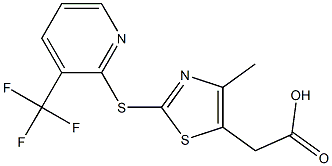 2-(4-methyl-2-{[3-(trifluoromethyl)pyridin-2-yl]sulfanyl}-1,3-thiazol-5-yl)acetic acid Struktur