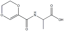 2-(5,6-dihydro-1,4-dioxin-2-ylformamido)propanoic acid Struktur