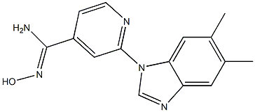 2-(5,6-dimethyl-1H-benzimidazol-1-yl)-N'-hydroxypyridine-4-carboximidamide Struktur