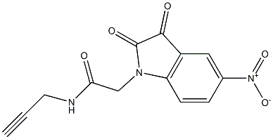 2-(5-nitro-2,3-dioxo-2,3-dihydro-1H-indol-1-yl)-N-(prop-2-yn-1-yl)acetamide Struktur