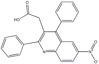 2-(6-nitro-2,4-diphenylquinolin-3-yl)acetic acid Struktur