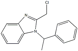 2-(chloromethyl)-1-(1-phenylethyl)-1H-1,3-benzodiazole Struktur