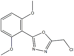 2-(chloromethyl)-5-(2,6-dimethoxyphenyl)-1,3,4-oxadiazole Struktur