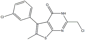 2-(chloromethyl)-5-(3-chlorophenyl)-6-methyl-3H,4H-thieno[2,3-d]pyrimidin-4-one Struktur