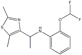 2-(difluoromethoxy)-N-[1-(2,5-dimethyl-1,3-thiazol-4-yl)ethyl]aniline Struktur