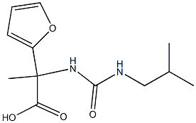 2-(furan-2-yl)-2-{[(2-methylpropyl)carbamoyl]amino}propanoic acid Struktur