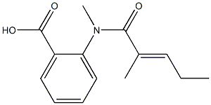 2-(N,2-dimethylpent-2-enamido)benzoic acid Struktur