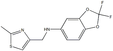 2,2-difluoro-N-[(2-methyl-1,3-thiazol-4-yl)methyl]-2H-1,3-benzodioxol-5-amine Struktur