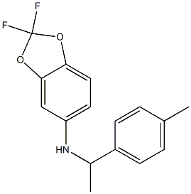 2,2-difluoro-N-[1-(4-methylphenyl)ethyl]-2H-1,3-benzodioxol-5-amine Struktur