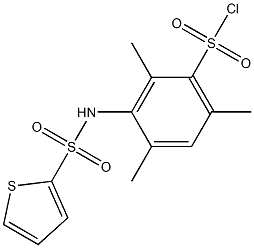 2,4,6-trimethyl-3-[(thien-2-ylsulfonyl)amino]benzenesulfonyl chloride Struktur