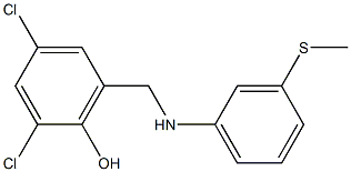 2,4-dichloro-6-({[3-(methylsulfanyl)phenyl]amino}methyl)phenol Struktur