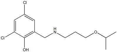 2,4-dichloro-6-({[3-(propan-2-yloxy)propyl]amino}methyl)phenol Struktur