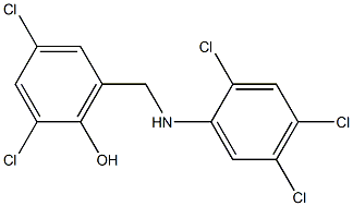 2,4-dichloro-6-{[(2,4,5-trichlorophenyl)amino]methyl}phenol Struktur