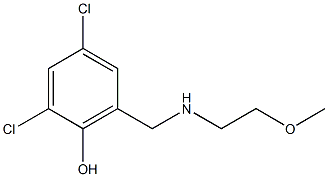 2,4-dichloro-6-{[(2-methoxyethyl)amino]methyl}phenol Struktur