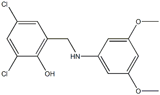 2,4-dichloro-6-{[(3,5-dimethoxyphenyl)amino]methyl}phenol Struktur