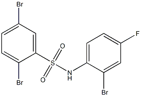 2,5-dibromo-N-(2-bromo-4-fluorophenyl)benzene-1-sulfonamide Struktur