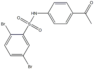 2,5-dibromo-N-(4-acetylphenyl)benzene-1-sulfonamide Struktur