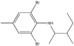 2,6-dibromo-4-methyl-N-(3-methylpentan-2-yl)aniline Struktur