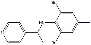 2,6-dibromo-4-methyl-N-[1-(pyridin-4-yl)ethyl]aniline Struktur