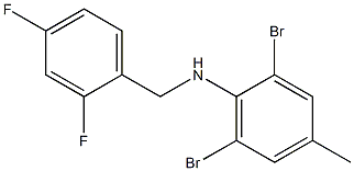 2,6-dibromo-N-[(2,4-difluorophenyl)methyl]-4-methylaniline Struktur