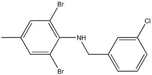 2,6-dibromo-N-[(3-chlorophenyl)methyl]-4-methylaniline Struktur