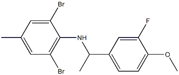 2,6-dibromo-N-[1-(3-fluoro-4-methoxyphenyl)ethyl]-4-methylaniline Struktur